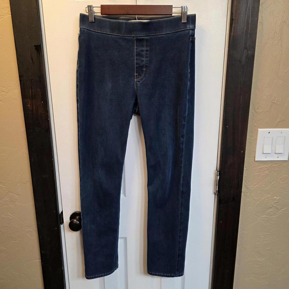 Soft Surroundings Dark Blue Denim Jeggings with Stretch Waistband- Small